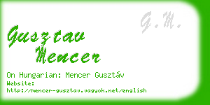 gusztav mencer business card